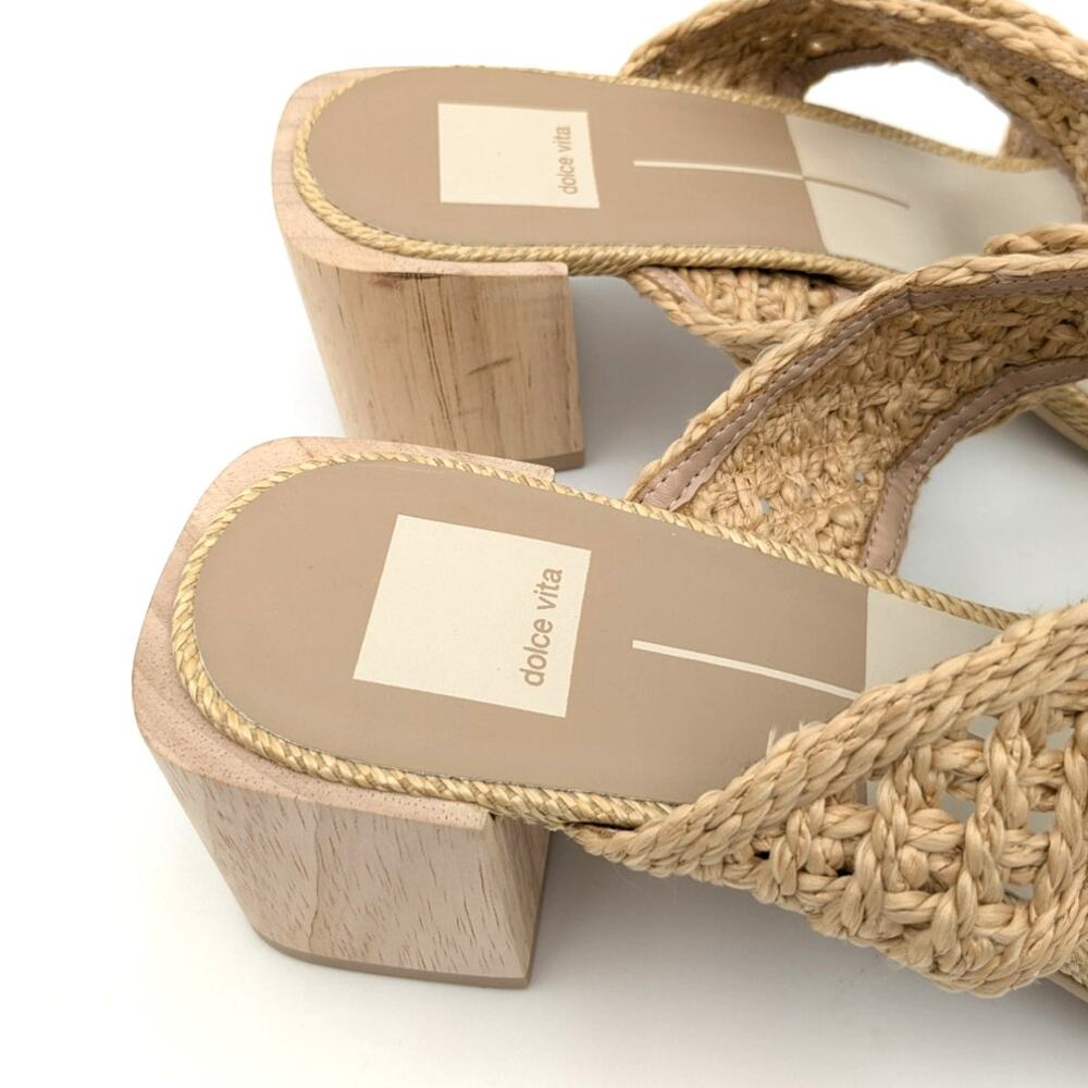Dolce Vita  Niyah Slide Sandals Women's Natural Raffia Size US11 - Picture 9 of 10
